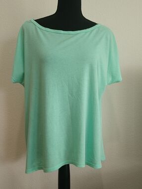 ALLOY Mint Green Boatneck Short Sleeve Tee